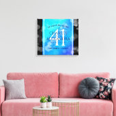 Elegant 41st Blue Topaz Wedding Jubileum Canvas Afdruk (Insitu (Woonkamer))