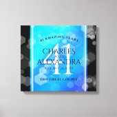 Elegant 41st Blue Topaz Wedding Jubileum Canvas Afdruk (Voorkant)