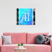 Elegant 41st Blue Topaz Wedding Jubileum Canvas Afdruk (Insitu (Woonkamer))
