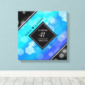 Elegant 41st Blue Topaz Wedding Jubileum Canvas Afdruk (Insitu (Houten vloer))
