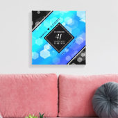 Elegant 41st Blue Topaz Wedding Jubileum Canvas Afdruk (Insitu (Woonkamer))