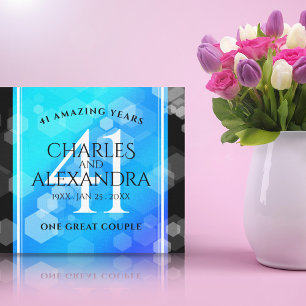 Elegant 41st Blue Topaz Wedding Jubileum Canvas Afdruk