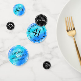 Elegant 41st Blue Topaz Wedding Jubileum Confetti