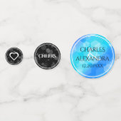 Elegant 41st Blue Topaz Wedding Jubileum Confetti (Achterkanten)