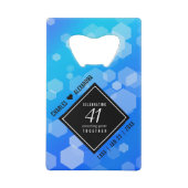 Elegant 41st Blue Topaz Wedding Jubileum Creditkaart Flessenopener (Voorkant)
