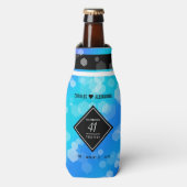 Elegant 41st Blue Topaz Wedding Jubileum Flesjeskoeler (Fles Voorkant)