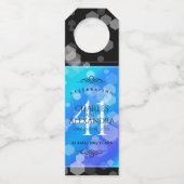 Elegant 41st Blue Topaz Wedding Jubileum Flessenhanger (Voorkant)