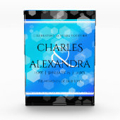 Elegant 41st Blue Topaz Wedding Jubileum Fotoblokken (Voorkant)