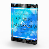 Elegant 41st Blue Topaz Wedding Jubileum Fotoblokken (Rechts)