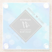 Elegant 41st Blue Topaz Wedding Jubileum Glazen Onderzetter (Achterkant)