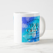 Elegant 41st Blue Topaz Wedding Jubileum Grote Koffiekop (Voorkant rechts)