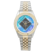 Elegant 41st Blue Topaz Wedding Jubileum Horloge (Voorkant)