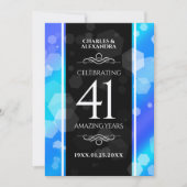 Elegant 41st Blue Topaz Wedding Jubileum Kaart (Voorkant)