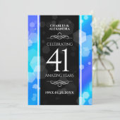 Elegant 41st Blue Topaz Wedding Jubileum Kaart (Staand voorkant)