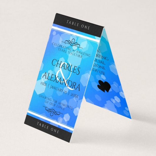 Elegant 41st Blue Topaz Wedding Jubileum Kaart (Voorkant)