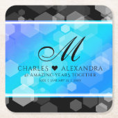 Elegant 41st Blue Topaz Wedding Jubileum Kartonnen Onderzetters (Voorkant)