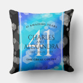 Elegant 41st Blue Topaz Wedding Jubileum Kussen (Achterkant)