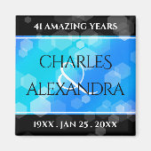 Elegant 41st Blue Topaz Wedding Jubileum Magneet (Voorkant)