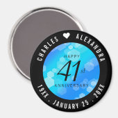 Elegant 41st Blue Topaz Wedding Jubileum Magneet (Voorkant / Achterkant)