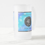 Elegant 41st Blue Topaz Wedding Jubileum Matglas Bierpul (Voorkant rechts)