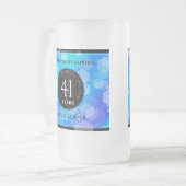 Elegant 41st Blue Topaz Wedding Jubileum Matglas Bierpul (Voorkant links)