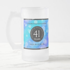 Elegant 41st Blue Topaz Wedding Jubileum Matglas Bierpul