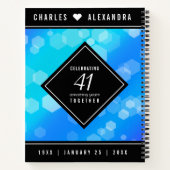 Elegant 41st Blue Topaz Wedding Jubileum Notitieboek (Achterkant)