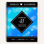 Elegant 41st Blue Topaz Wedding Jubileum Notitieboek (Voorkant)