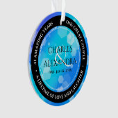 Elegant 41st Blue Topaz Wedding Jubileum Ornament (voorkant)