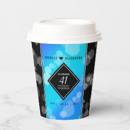 Elegant 41st Blue Topaz Wedding Jubileum Papieren Bekers