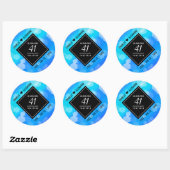 Elegant 41st Blue Topaz Wedding Jubileum Ronde Sticker (Vel)
