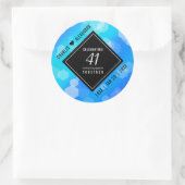 Elegant 41st Blue Topaz Wedding Jubileum Ronde Sticker (Tas)