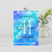 Elegant 41st Blue Topaz Wedding Jubileum Save T Save The Date (Staand voorkant)