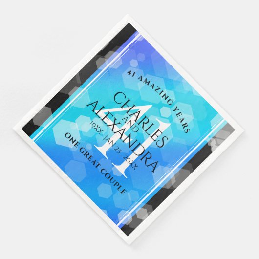 Elegant 41st Blue Topaz Wedding Jubileum Servet (Hoek)