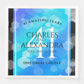 Elegant 41st Blue Topaz Wedding Jubileum Servet (Voorkant)