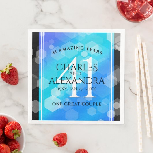 Elegant 41st Blue Topaz Wedding Jubileum Servet (Insitu)