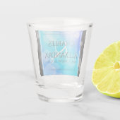 Elegant 41st Blue Topaz Wedding Jubileum Shot Glas (Achterkant)