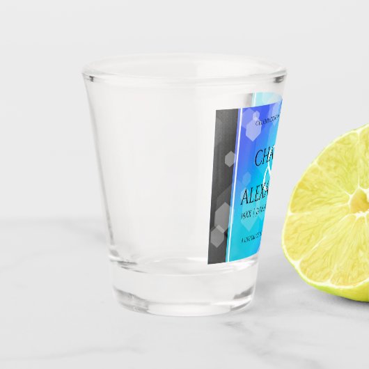 Elegant 41st Blue Topaz Wedding Jubileum Shot Glas (Links)