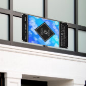 Elegant 41st Blue Topaz Wedding Jubileum Spandoek (Buitenkant Gebouw)