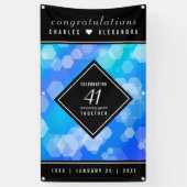Elegant 41st Blue Topaz Wedding Jubileum Spandoek (Verticaal)