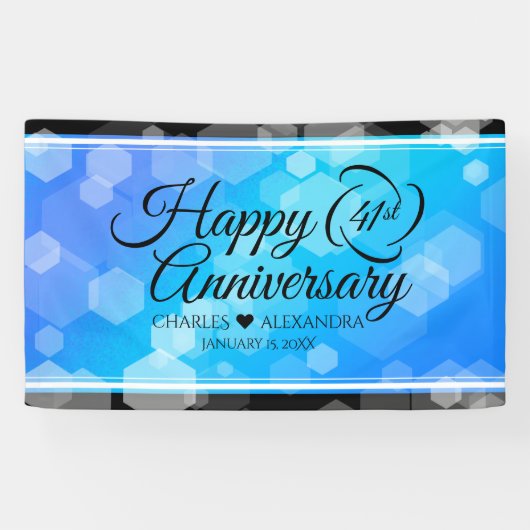 Elegant 41st Blue Topaz Wedding Jubileum Spandoek (Horizontaal)