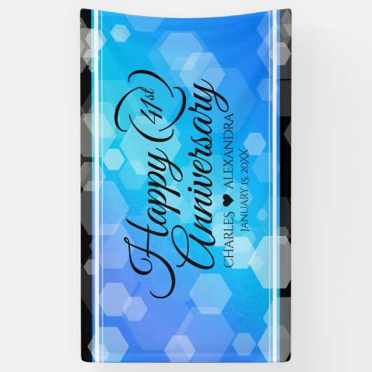 Elegant 41st Blue Topaz Wedding Jubileum Spandoek (Verticaal)