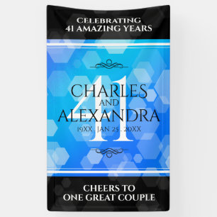 Elegant 41st Blue Topaz Wedding Jubileum Spandoek