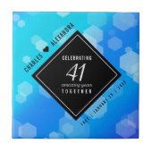 Elegant 41st Blue Topaz Wedding Jubileum Tegeltje (Voorkant)