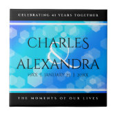 Elegant 41st Blue Topaz Wedding Jubileum Tegeltje (Voorkant)