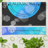 Elegant 41st Blue Topaz Wedding Jubileum Theedoek (Gevouwen)