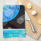 Elegant 41st Blue Topaz Wedding Jubileum Theedoek (Quarter Fold)