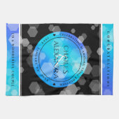 Elegant 41st Blue Topaz Wedding Jubileum Theedoek (Horizontaal)