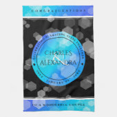 Elegant 41st Blue Topaz Wedding Jubileum Theedoek (Verticaal)