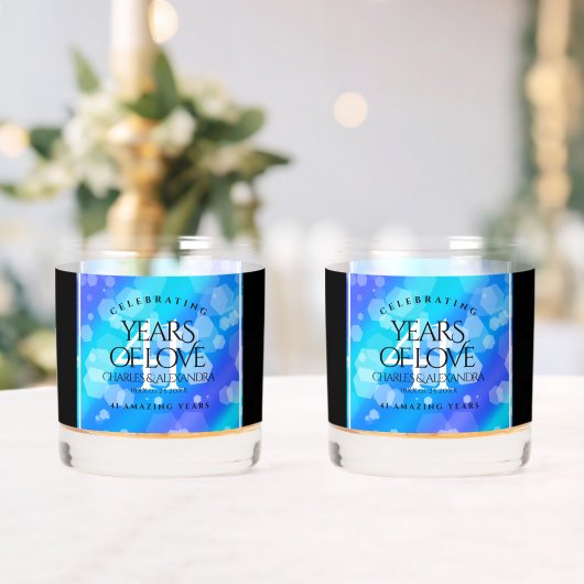 Elegant 41st Blue Topaz Wedding Jubileum Whisky Glas (Insitu (Huwelijk))
